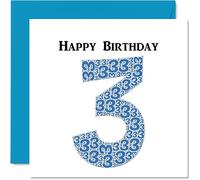 Fun 3rd Birthday Cards for Boys - Shapecloud - Happy Birthday Card for Son Daughter Brother Sister Grandson Granddaughter Niece Nephew Cousin, 145mm Greeting Cards, Fun Card