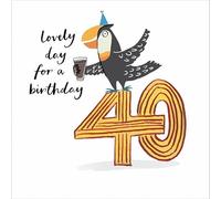 Fun 40th Birthday Card Forty Toucan Beer Lovely Day - Humorous Greeting Card