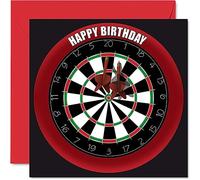 Fun 41st Birthday Cards for Men Woman - Dart Board - Happy Birthday Card for Dad Mum Brother Sister Grandad Nanny Grandma Uncle Auntie, 145mm Sports Darts Bday Greeting Cards