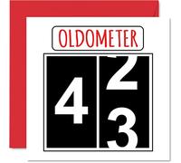 Fun 43rd Birthday Cards for Men Woman - Oldometer - Happy Birthday Card for Dad Mum Brother Sister Grandad Nanny Grandma Uncle Auntie, 145mm Greeting Cards, 43rd Card