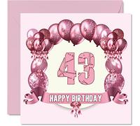 Fun 43rd Birthday Cards for Woman, Birthday Balloons