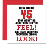 Fun 45th Birthday Cards for Men Woman, How old You Look