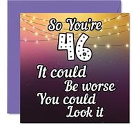 Fun 46th Birthday Cards for Men Woman - Look It - Funny Birthday Card for Dad Mum Brother Sister Cousin Friend Colleague Uncle Auntie, 145mm Greeting Cards, 46th Card