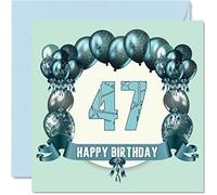 Fun 47th Birthday Cards for Men, Birthday Balloons