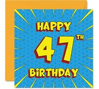 Fun 47th Birthday Cards for Men Woman, Comic Book