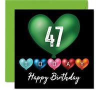 Fun 47th Birthday Cards for Men Woman, Heart Balloons