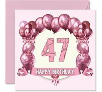 Fun 47th Birthday Cards for Woman, Birthday Balloons