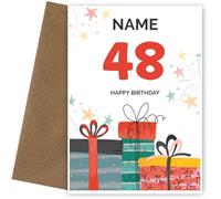 Fun 48th Birthday Card for Him or Her | Presents Design | Happy Birthday Card for Male, Female on their 48th Bday when they turn 48 Years Old!