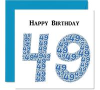 Fun 49th Birthday Cards for Men - Shapecloud - Happy Birthday Card for Dad Mum Brother Sister Grandad Nanny Grandma Uncle Auntie, 145mm Greeting Cards, Fun Card