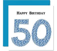 Fun 50th Birthday Cards for Men - Shapecloud - Happy Birthday Card for Dad Mum Grandad Nanny Grandma Uncle Auntie Cousin Friend, 145mm Greeting Cards, Fun Card