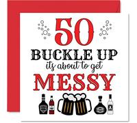 Fun 50th Birthday Cards for Men Woman, Buckle Up