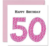 Fun 50th Birthday Cards for Woman - Shapecloud - Happy Birthday Card for Dad Mum Grandad Nanny Grandma Uncle Auntie Cousin Friend, 145mm Greeting Cards, Fun Card