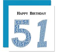 Fun 51st Birthday Cards for Men - Shapecloud - Happy Birthday Card for Dad Mum Grandad Nanny Grandma Uncle Auntie Cousin Friend, 145mm Greeting Cards, Fun Card