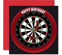 Fun 51st Birthday Cards for Men Woman - Dart Board - Happy Birthday Card for Dad Mum Grandad Nanny Grandma Uncle Auntie Cousin Friend, 145mm Sports Darts Bday Greeting Cards