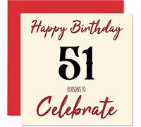 Fun 51st Birthday Cards for Men Woman, Reasons To