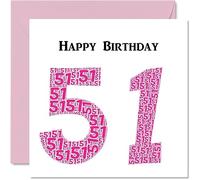 Fun 51st Birthday Cards for Woman, Shapecloud