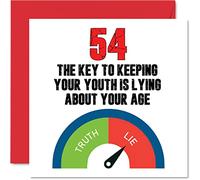Fun 54th Birthday Cards for Men Woman, Key to Youth