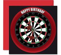 Fun 55th Birthday Cards for Men Woman - Dart Board - Happy Birthday Card for Dad Mum Grandad Nanny Grandma Uncle Auntie Cousin Friend, 145mm Sports Darts Bday Greeting Cards