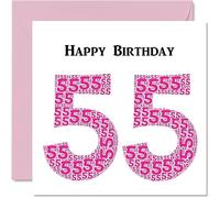 Fun 55th Birthday Cards for Woman - Shapecloud - Happy Birthday Card for Dad Mum Grandad Nanny Grandma Uncle Auntie Cousin Friend, 145mm Greeting Cards, Fun Card
