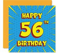 Fun 56th Birthday Cards for Men Woman, Comic Book