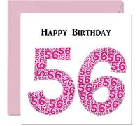 Fun 56th Birthday Cards for Woman - Shapecloud - Happy Birthday Card for Dad Mum Grandad Nanny Grandma Uncle Auntie Cousin Friend, 145mm Greeting Cards, Fun Card