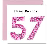 Fun 57th Birthday Cards for Woman, Shapecloud