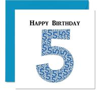 Fun 5th Birthday Cards for Boys - Shapecloud - Happy Birthday Card for Son Daughter Brother Sister Grandson Granddaughter Niece Nephew Cousin, 145mm Greeting Cards, Fun Card
