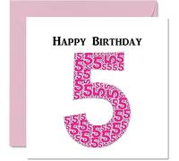 Fun 5th Birthday Cards for Girls - Shapecloud - Happy Birthday Card for Son Daughter Brother Sister Grandson Granddaughter Niece Nephew Cousin, 145mm Greeting Cards, Fun Card