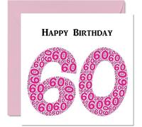 Fun 60th Birthday Cards for Woman - Shapecloud - Happy Birthday Card for Dad Mum Grandad Nanny Grandma Gran Uncle Auntie Cousin, 145mm Greeting Cards, Fun Card