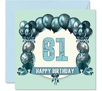 Fun 61st Birthday Cards for Men, Birthday Balloons