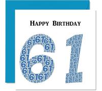 Fun 61st Birthday Cards for Men - Shapecloud - Happy Birthday Card for Dad Mum Grandad Nanny Grandma Gran Uncle Auntie Cousin, 145mm Greeting Cards, Fun Card