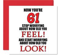 Fun 61st Birthday Cards for Men Woman, How old You Look