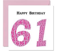 Fun 61st Birthday Cards for Woman - Shapecloud - Happy Birthday Card for Dad Mum Grandad Nanny Grandma Gran Uncle Auntie Cousin, 145mm Greeting Cards, Fun Card