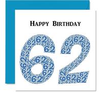 Fun 62nd Birthday Cards for Men - Shapecloud - Happy Birthday Card for Dad Mum Grandad Nanny Grandma Gran Uncle Auntie Cousin, 145mm Greeting Cards, Fun Card