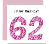 Fun 62nd Birthday Cards for Woman - Shapecloud - Happy Birthday Card for Dad Mum Grandad Nanny Grandma Gran Uncle Auntie Cousin, 145mm Greeting Cards, Fun Card