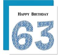 Fun 63rd Birthday Cards for Men - Shapecloud - Happy Birthday Card for Dad Mum Grandad Nanny Grandma Gran Uncle Auntie Cousin, 145mm Greeting Cards, Fun Card
