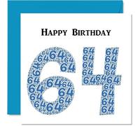 Fun 64th Birthday Cards for Men - Shapecloud - Happy Birthday Card for Dad Mum Grandad Nanny Grandma Gran Uncle Auntie Cousin, 145mm Greeting Cards, Fun Card