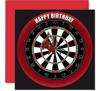 Fun 65th Birthday Cards for Men Woman - Dart Board - Happy Birthday Card for Dad Mum Grandad Nanny Grandma Gran Uncle Auntie Cousin, 145mm Sports Darts Bday Greeting Cards