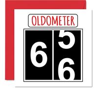 Fun 66th Birthday Cards for Men Woman - Oldometer - Happy Birthday Card for Dad Mum Grandad Nanny Grandma Gran Uncle Auntie Cousin, 145mm Greeting Cards, 66th Card