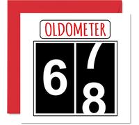 Fun 68th Birthday Cards for Men Woman - Oldometer - Happy Birthday Card for Dad Mum Grandad Nanny Grandma Gran Uncle Auntie Cousin, 145mm Greeting Cards, 68th Card