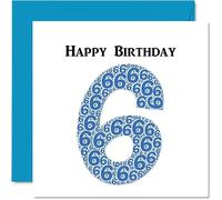 Fun 6th Birthday Cards for Boys - Shapecloud - Happy Birthday Card for Son Daughter Brother Sister Grandson Granddaughter Niece Nephew Cousin, 145mm Greeting Cards, Fun Card