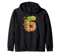 Fun 6th Birthday Number 6 Video Gamer Pixel Themed Bday Boys Zip Hoodie
