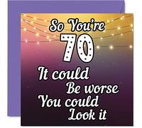 Fun 70th Birthday Cards for Men Woman - Look It - Funny Birthday Card for Dad Mum Great Grandad Grandpa Nanny Grandma Gran Uncle Auntie, 145mm Greeting Cards, 70th Card