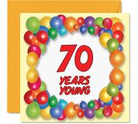 Fun 70th Birthday Cards for Men Woman - Years Young - Happy Birthday Card for Dad Gran Great Grandad Grandpa Auntie Grandma Mum Uncle Nanny, 145mm Greeting Cards, 70th Card
