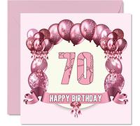 Fun 70th Birthday Cards for Woman, Birthday Balloons