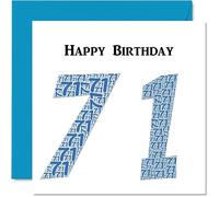 Fun 71st Birthday Cards for Men, Shapecloud