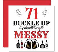 Fun 71st Birthday Cards for Men Woman, Buckle Up