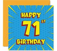 Fun 71st Birthday Cards for Men Woman, Comic Book