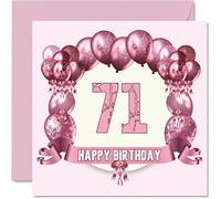 Fun 71st Birthday Cards for Woman, Birthday Balloons