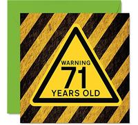 Fun 71st Birthday Cards for Women and Men, Warning